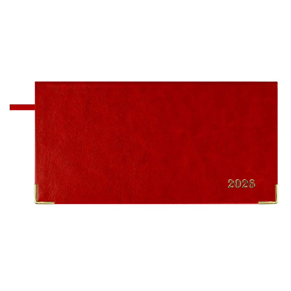 Еженедельник датированный "Сафир", 170х88 мм, 128 страниц, красный, 2026