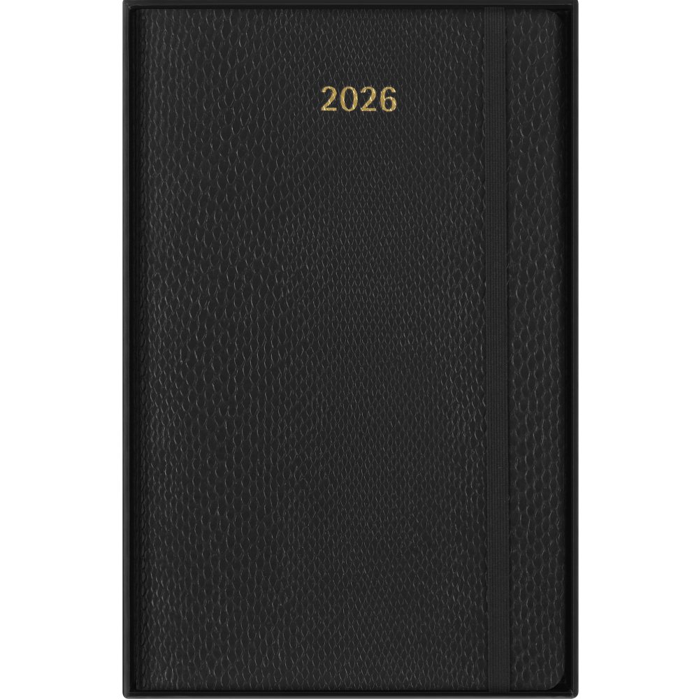 Еженедельник датированный "Precious & ethical mamba large", 130х210 мм, 144 страницы, черный, 2026