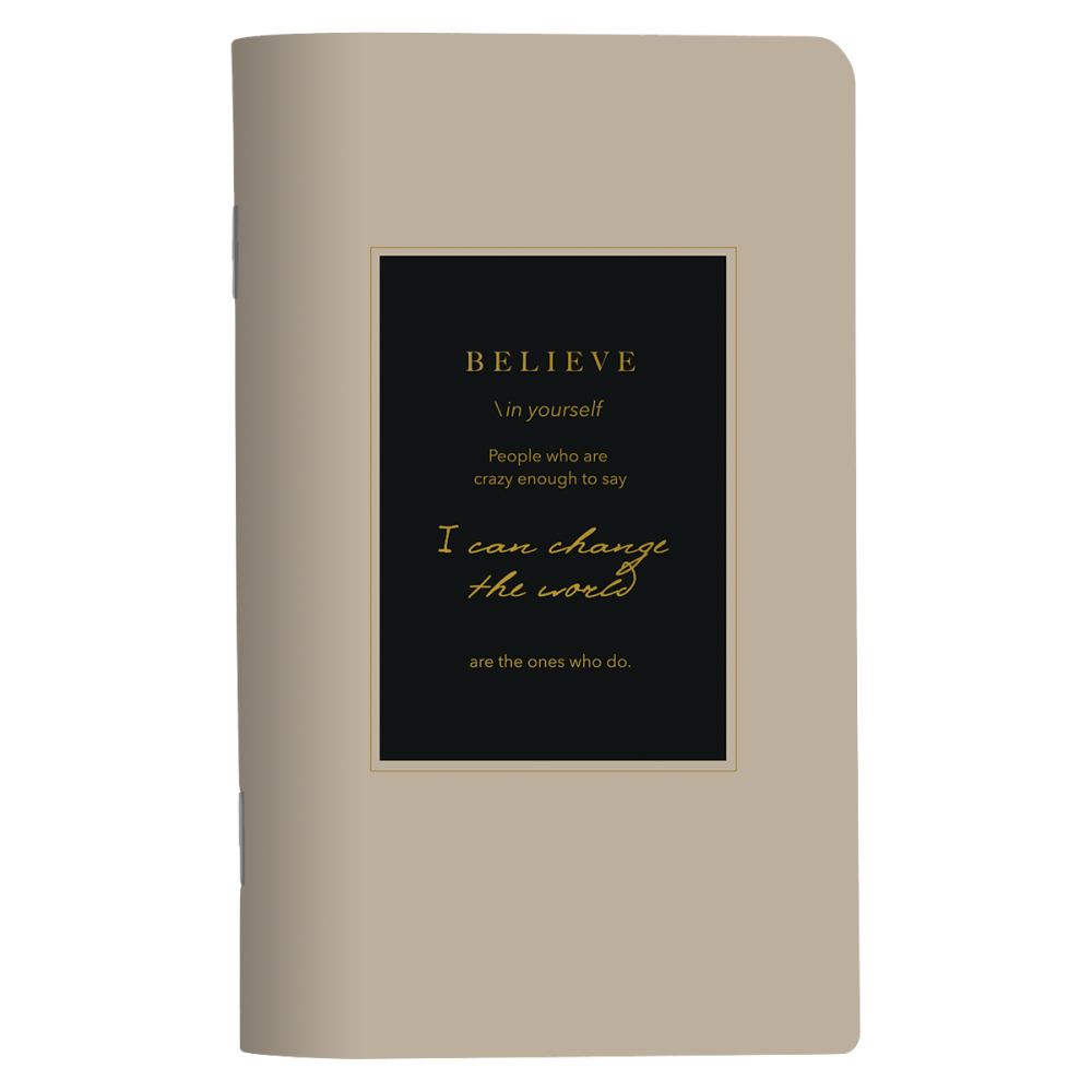 Блокнот "Believe бежевая рамка", А5, 48 листов, в линейку, бежевый