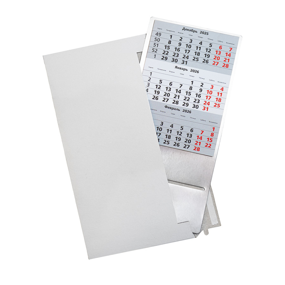 Календарь настольный "9562" 2026-2027, серебристый - 3