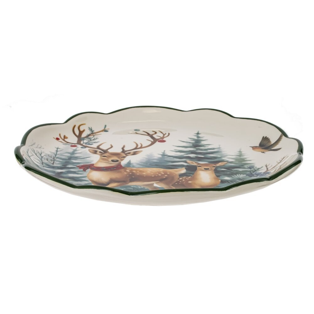 Тарелка керамическая "Олени", 20 см, разноцветный