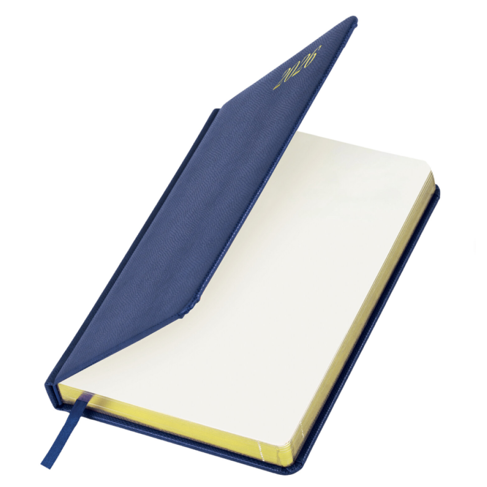 Ежедневник датированный "Iguana" 2026, А5, 336 страниц, синий, срез золотой - 3