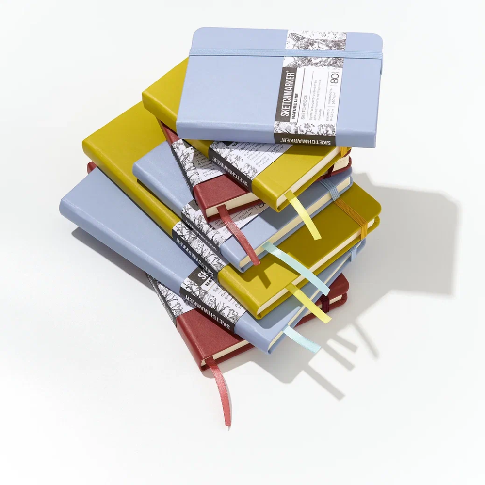 Скетчбук "Sketchmarker", 13х21 см, 140 г/м2, 80 листов, горчичный - 9