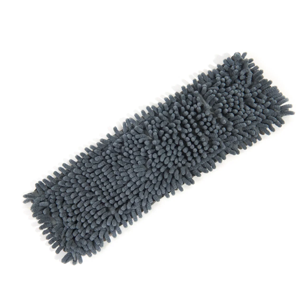 Насадка для плоской швабры 42х14 см, шенилл, на резинке, серый - 3