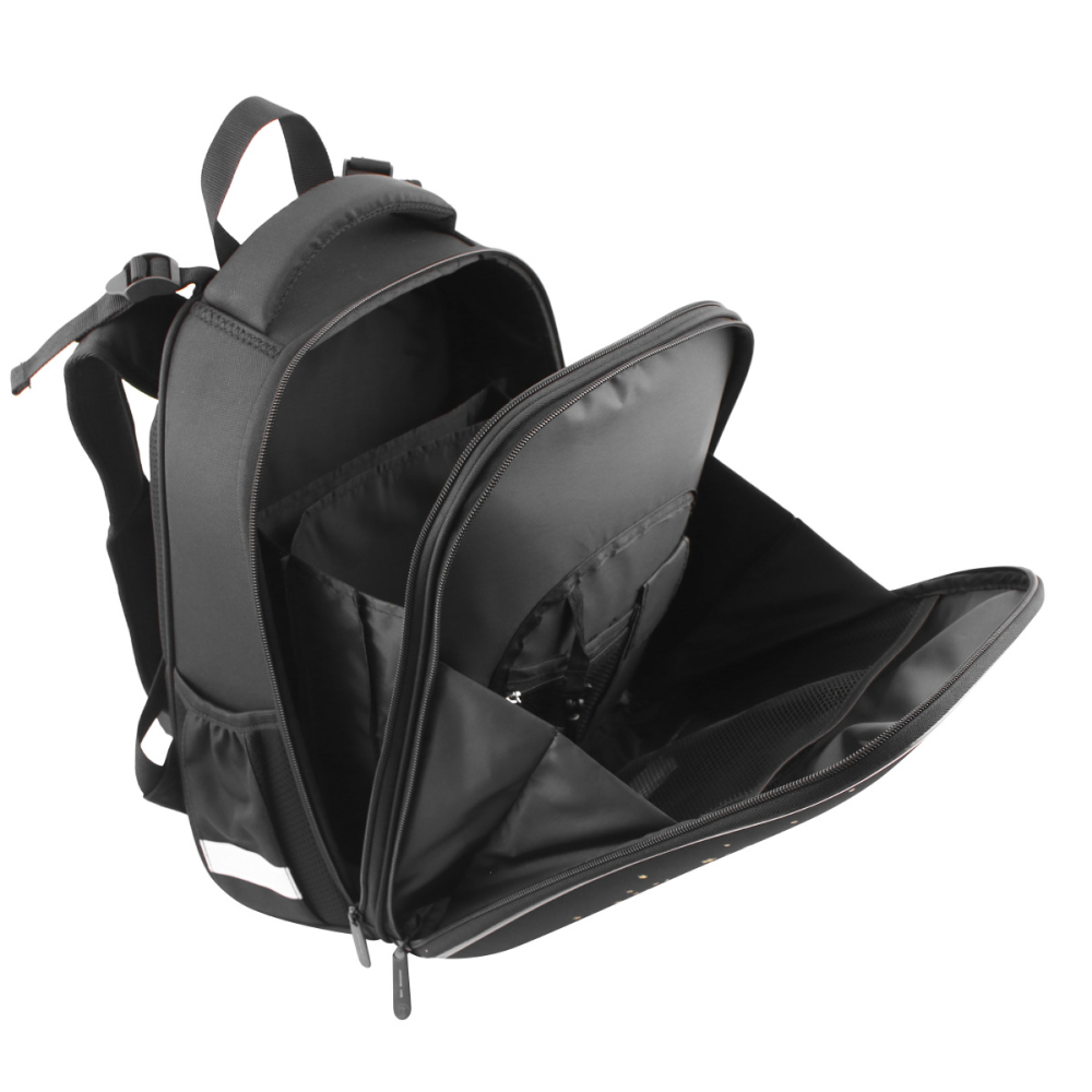 Рюкзак школьный "ERGO First Золотая кошка", черный - 8