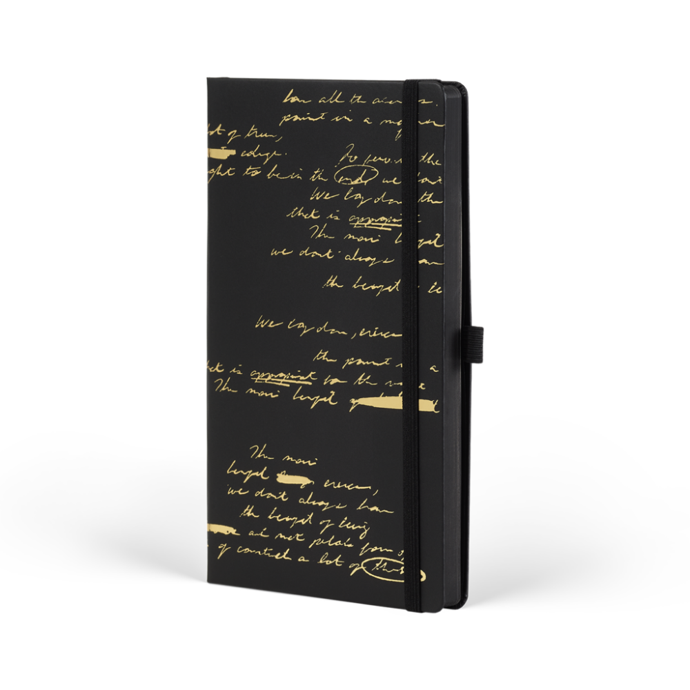 Блокнот "Total Black twilight gold", А5, 96 листов, линейка, на резинке, черный, золотистый