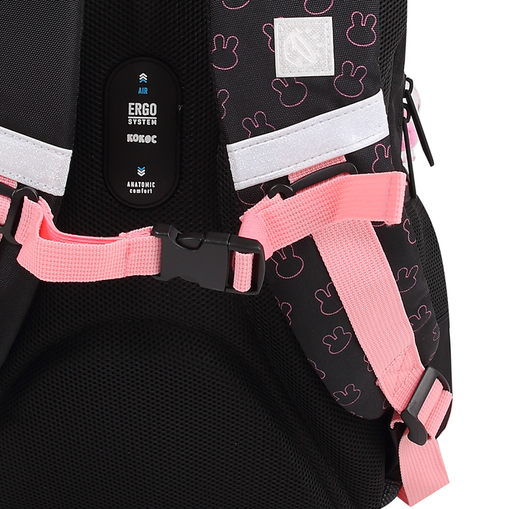 Рюкзак школьный "COMFORT Life Cat fun", черный, розовый - 4