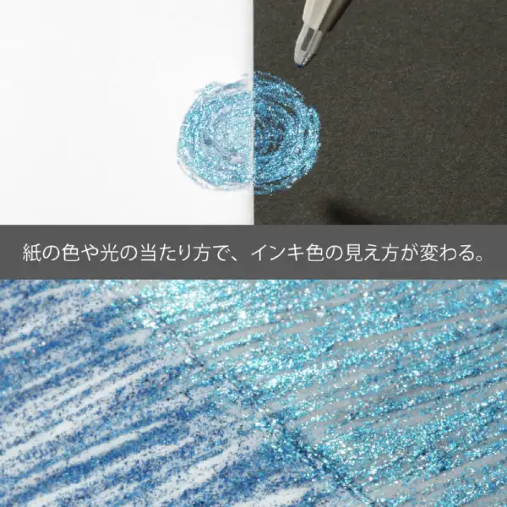 Ручка гелевая "Dual Metallic", 1.0 мм, серо-синий+металлик, синий+серебро