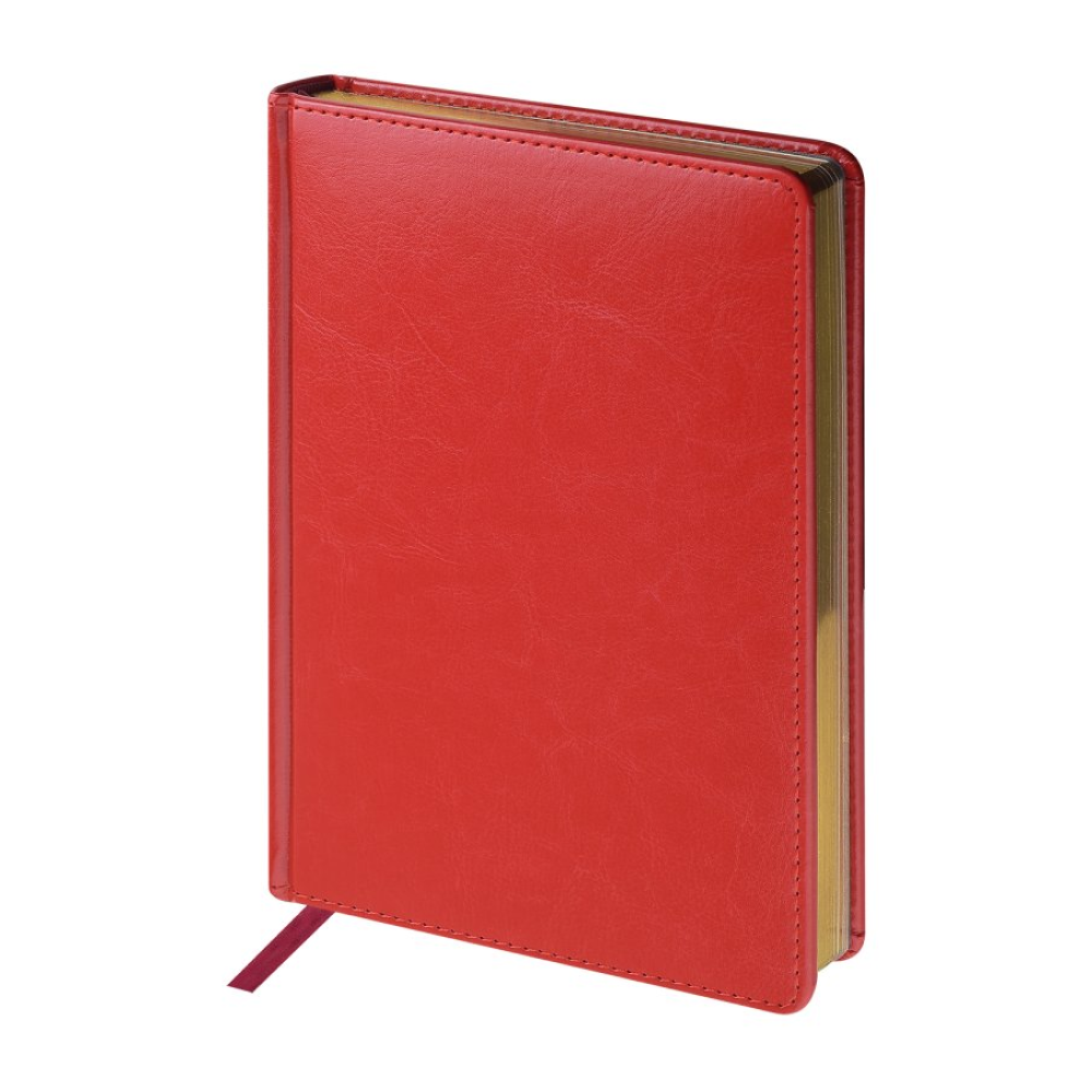 Ежедневник датированный А5 "Sidney Nebraska" 2026,  красный, срез золотистый