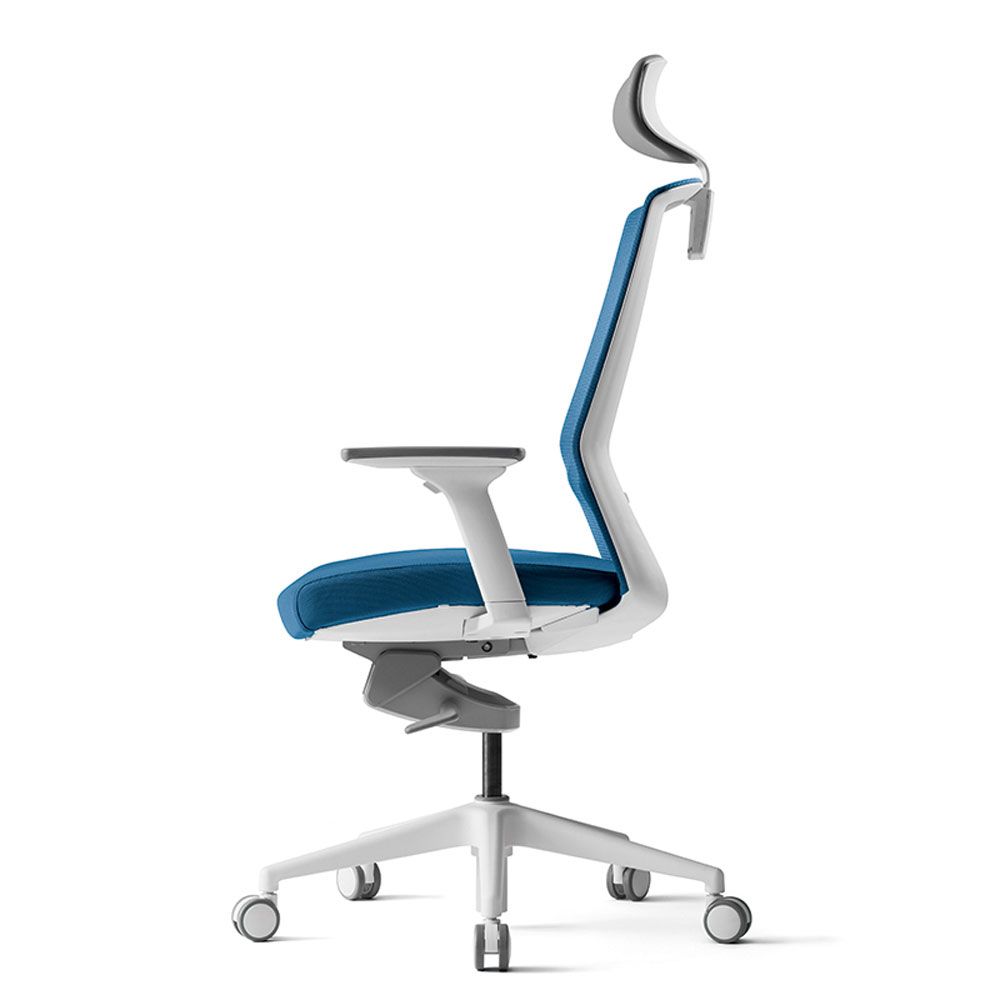 Кресло для руководителя BESTUHL J1, сетка, ткань, пластик, голубой  - 3