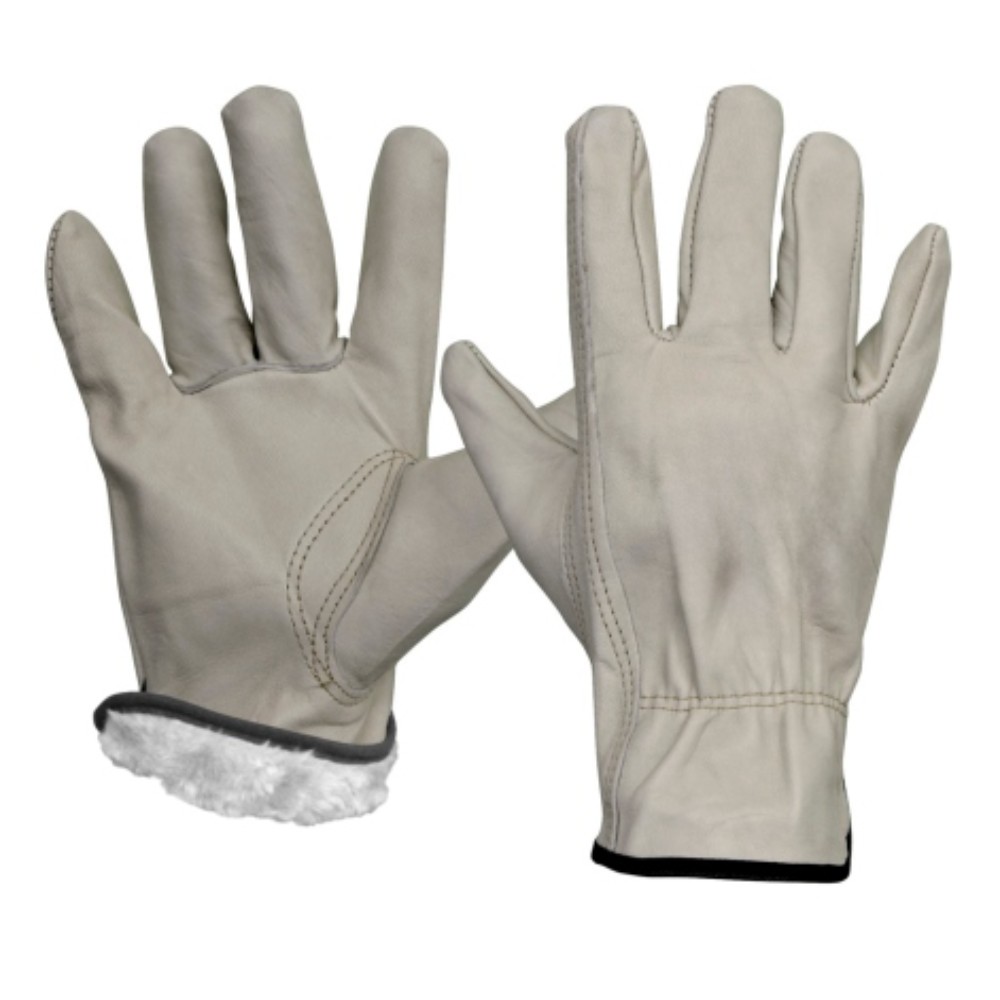 Перчатки кожаные утепленные "Arcticus" с подкладкой из искусственного меха, р-р 10, белый 
