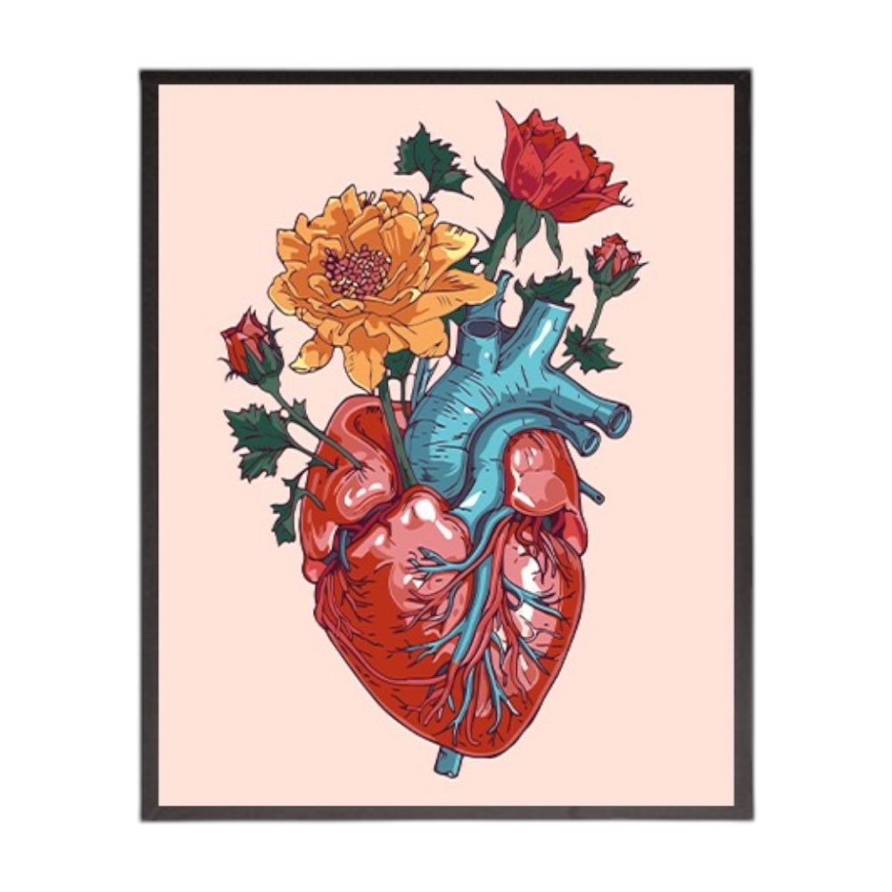 Картина по номерам "Сердце в цветах"