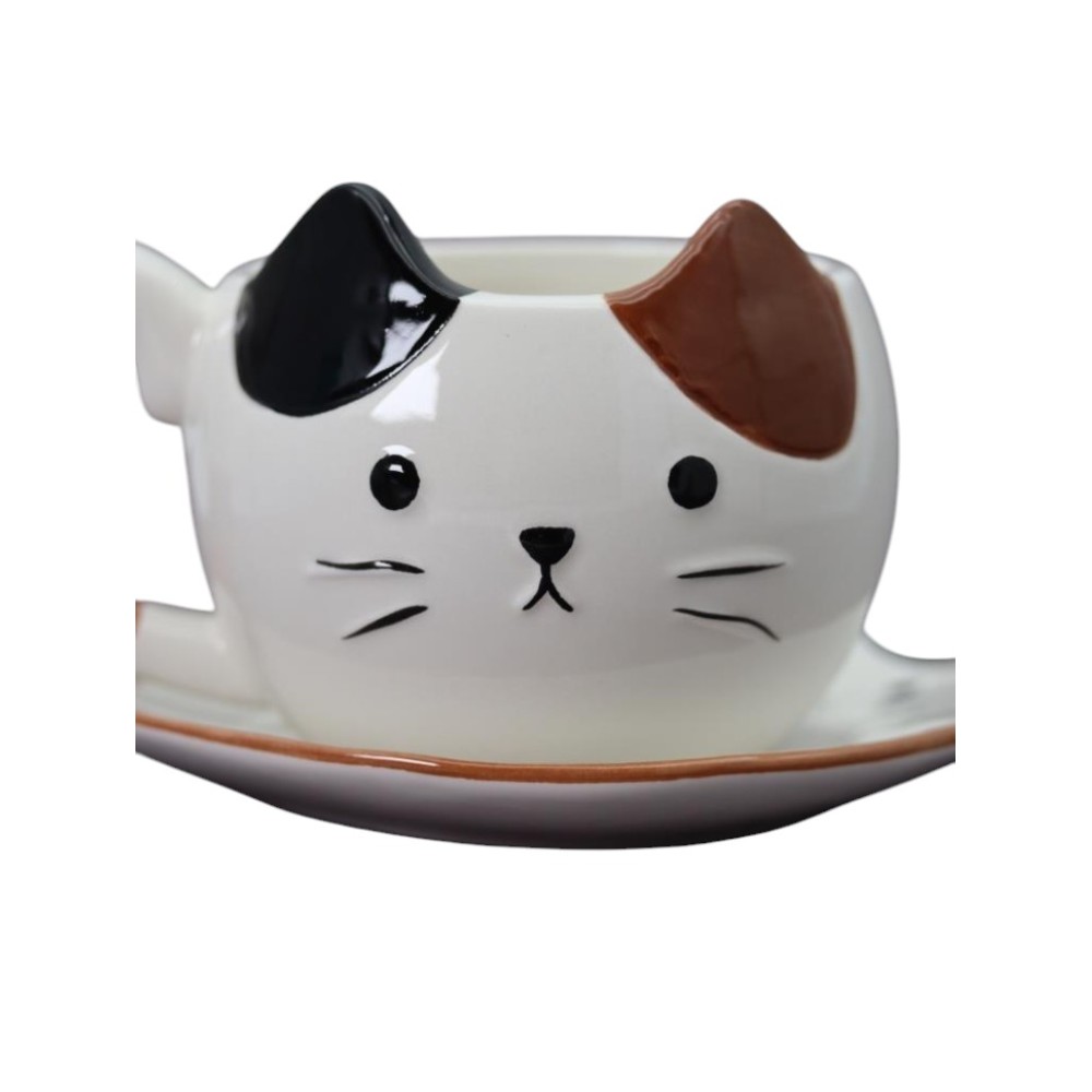 Чашка с блюдцем "Mr. Purr", 430 мл., керамика, белый