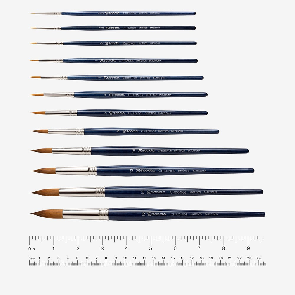 Кисть "Escoda Chronos", микс, круглая, на короткой ручке, № 6 - 3