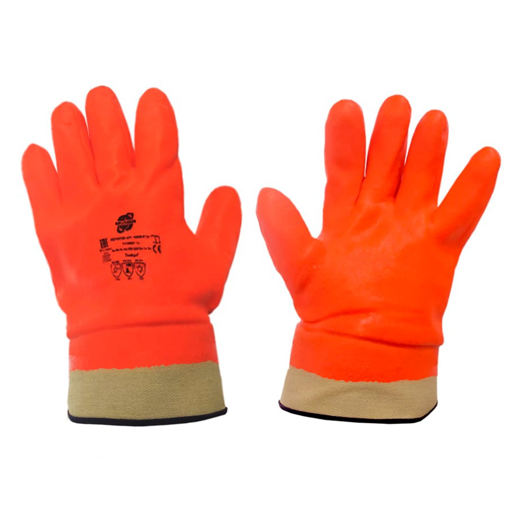 Перчатки трикотажные нефтеморозостойкие Arcticus, манжет крага, р-р 9, оранжевый