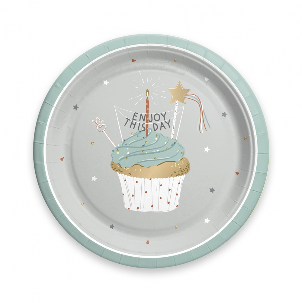 Тарелка бумажная "Г12", 18 см, 6 шт, ассорти - 3