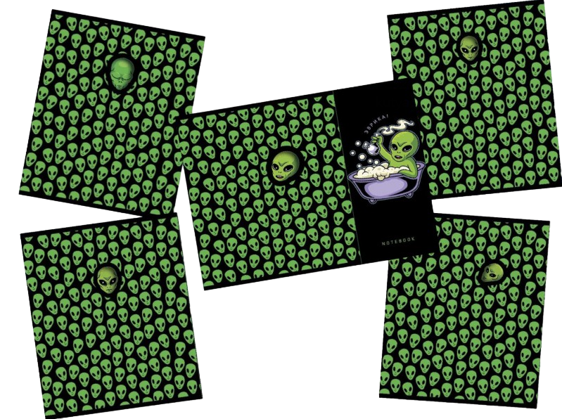 Тетрадь "Инопланетный гость", А5, 48 листов, клетка, ассорти