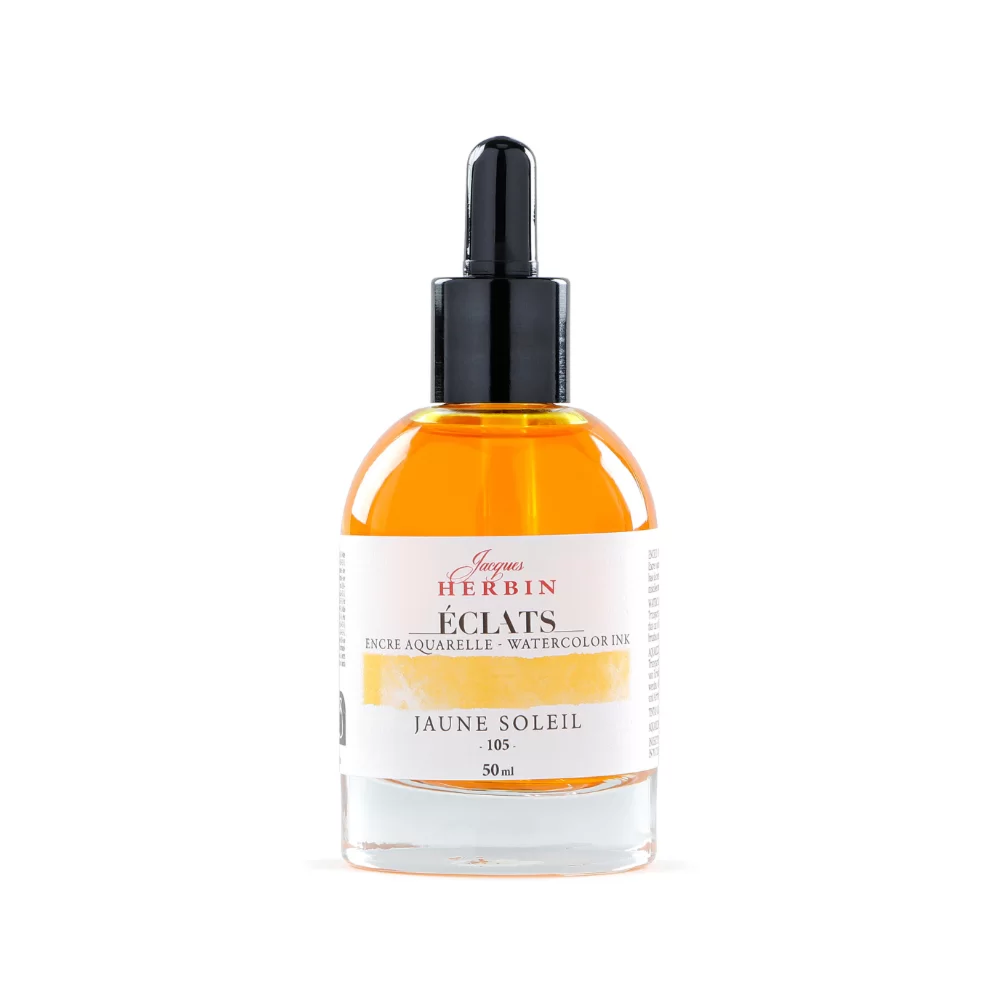 Чернила акварельные "Herbin. Eclats", желтый солнечный, 50 мл.
