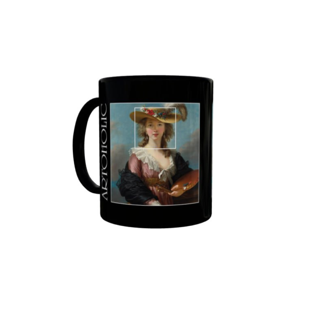 Кружка керамическая "ARTOHOLIC. Автопортрет. Элизабет Виже-Лебрен", 480 мл, черный