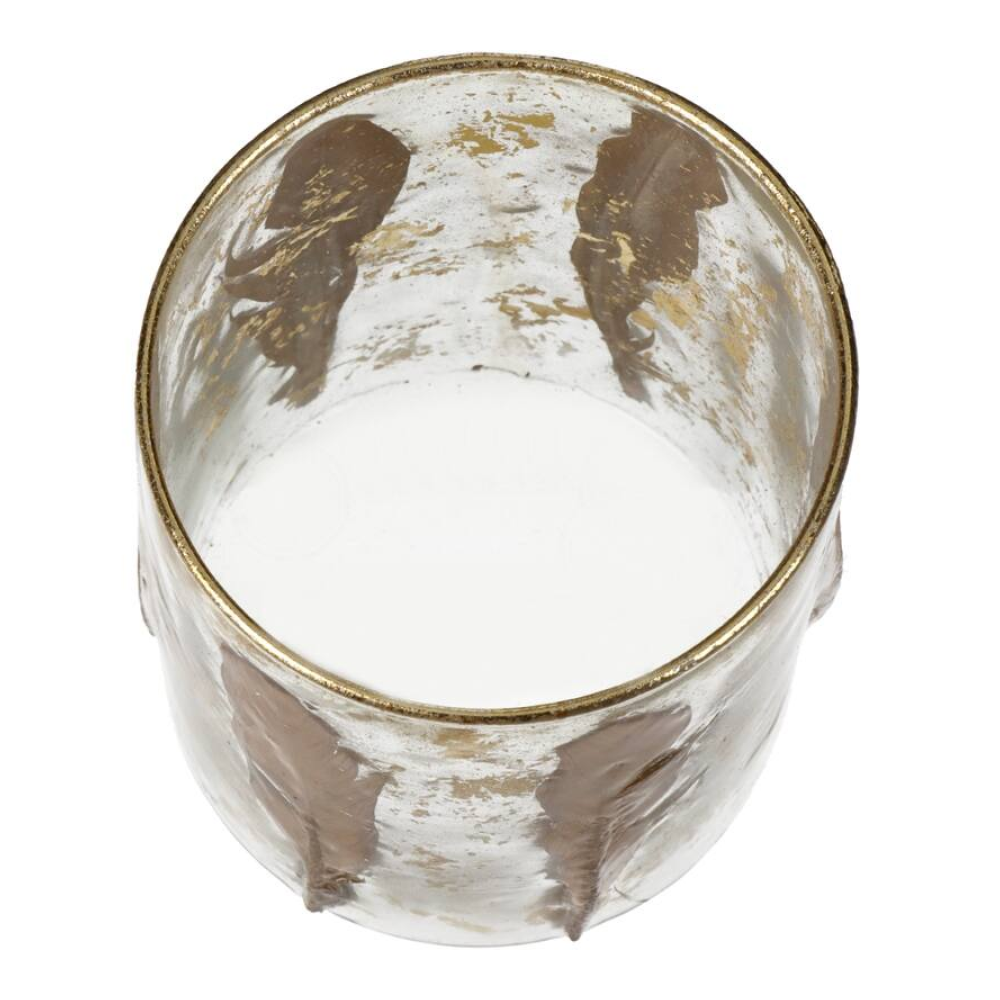 Подсвечник "Feather", стекло, золотой, прозрачный - 5