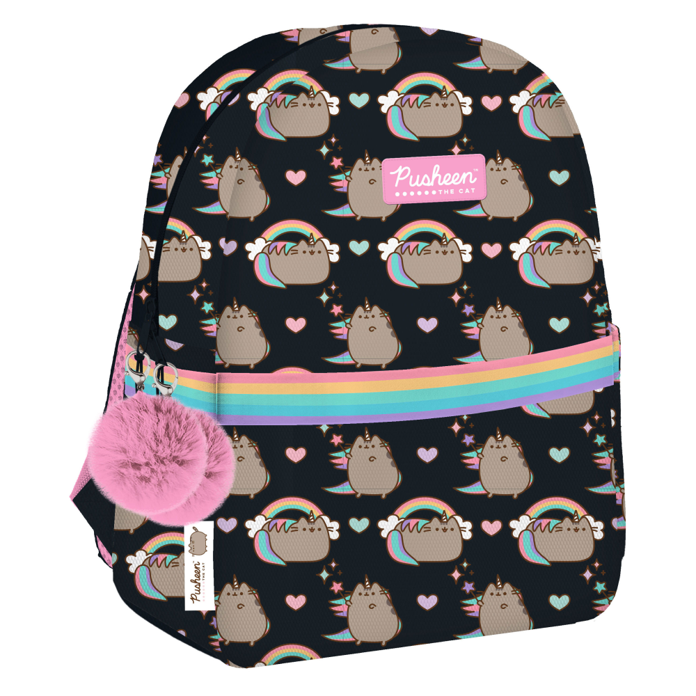Рюкзак школьный "Pusheen. The cat" с принтом, разноцветный