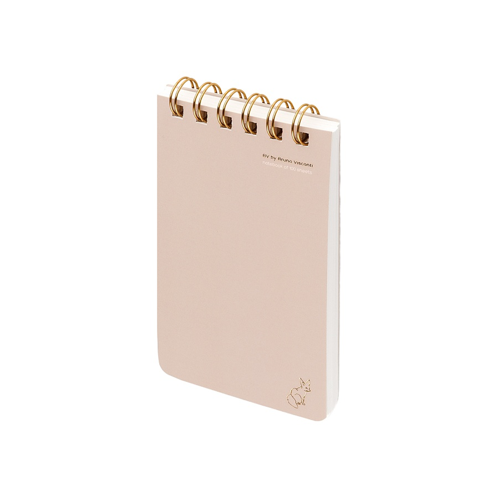 Блокнот "Total Beige", В6, 100 листов, линейка, спираль сверху, бежевый