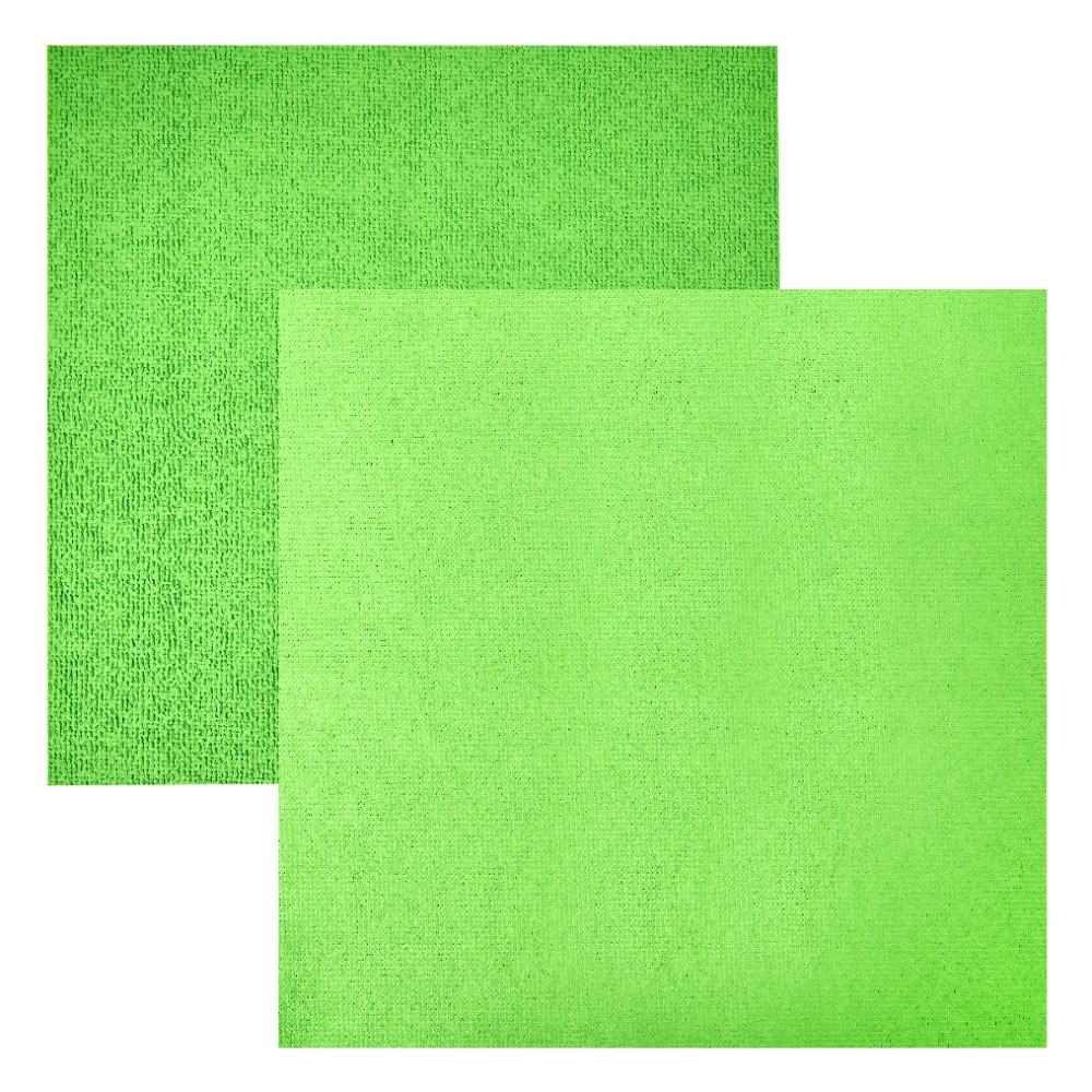 Салфетка из микроволокна прорезиненная, 250г/м2, 30х30см, 2шт/упак, зеленый