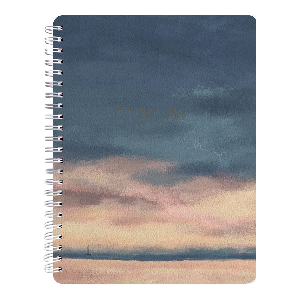 Тетрадь "View небо", A5, 120 листов, клетка, спираль сбоку, разноцветный