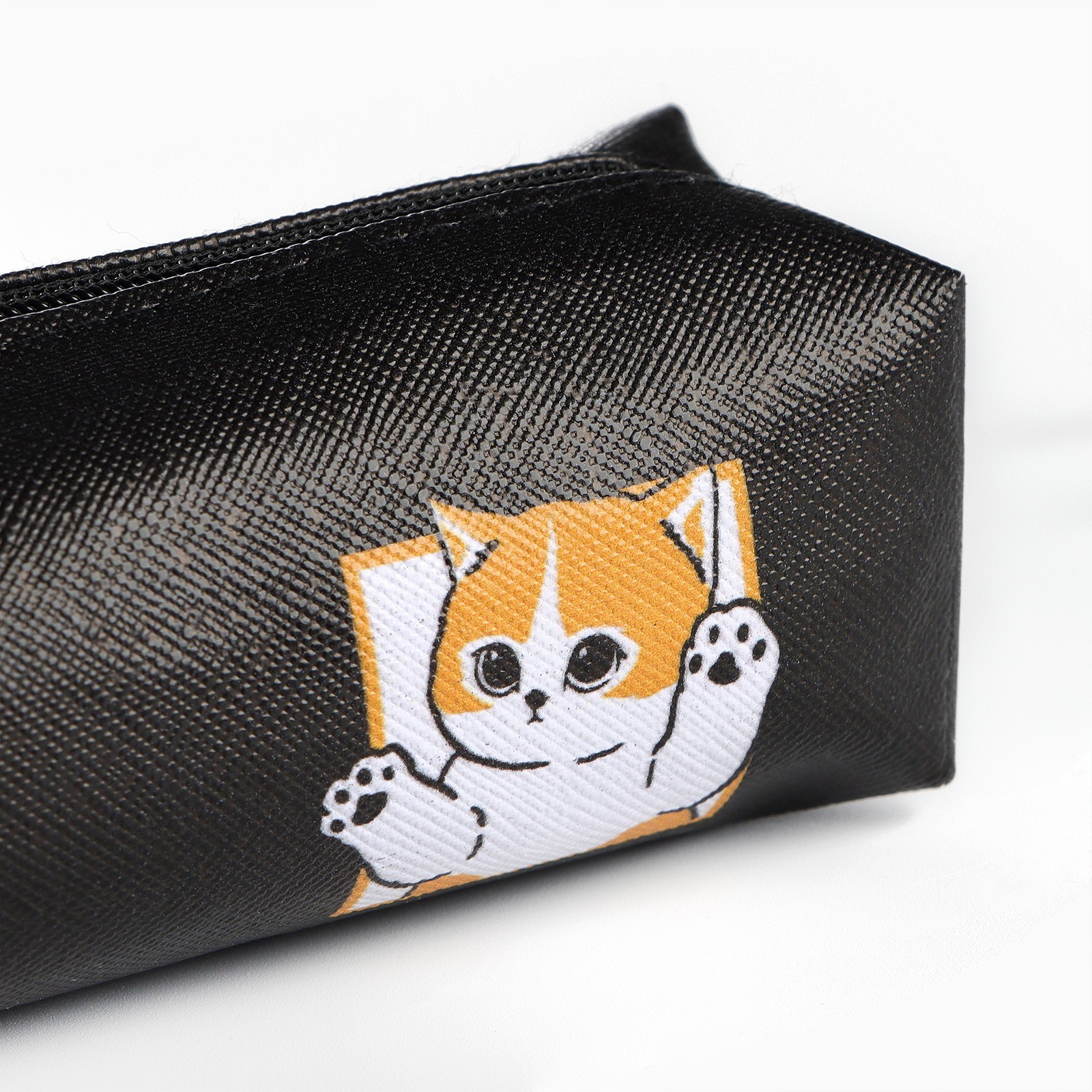 Пенал "Кот", 1 отделение, черный