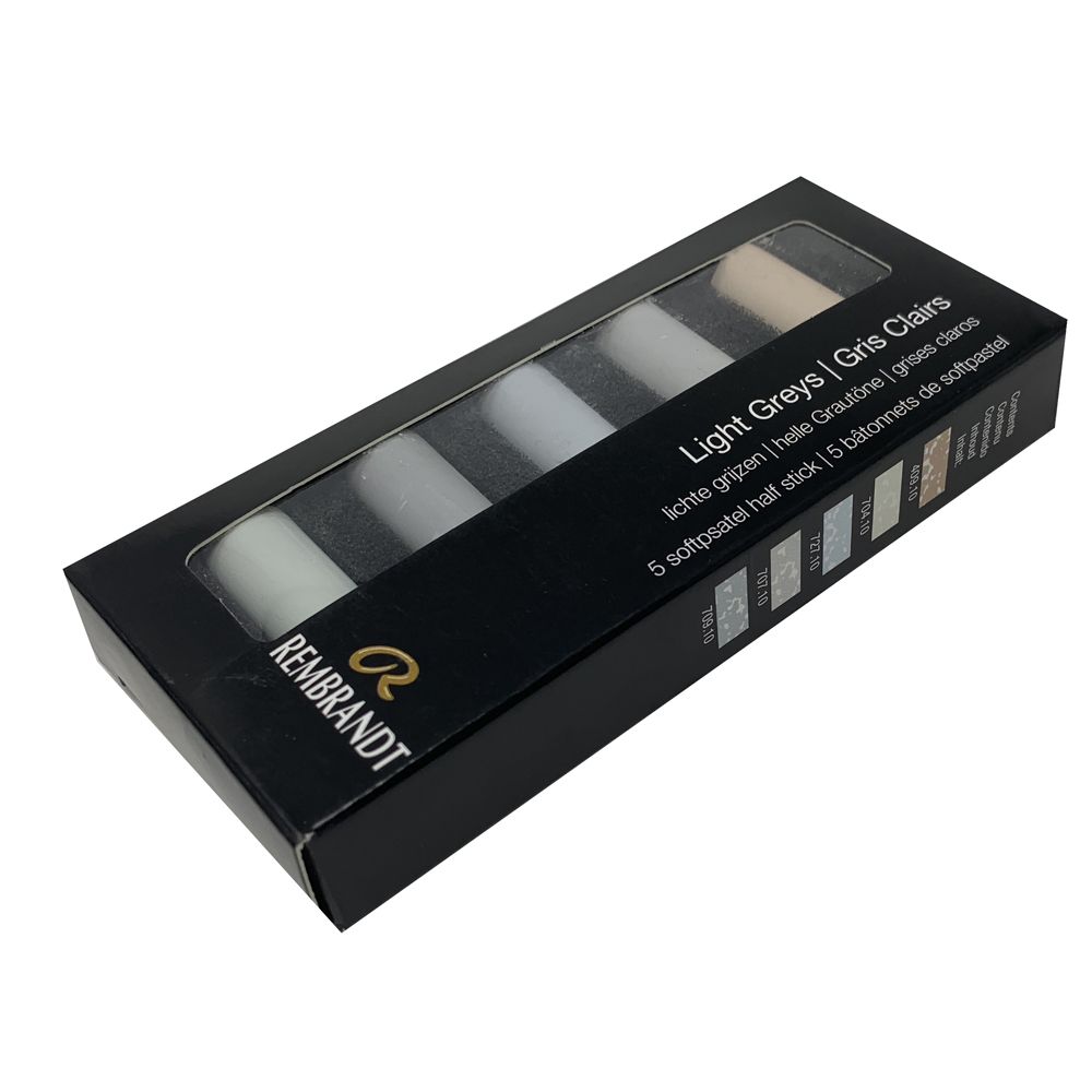 Набор мягкой пастели "Rembrandt Half Pastel", 5 цветов, светлые серые - 3