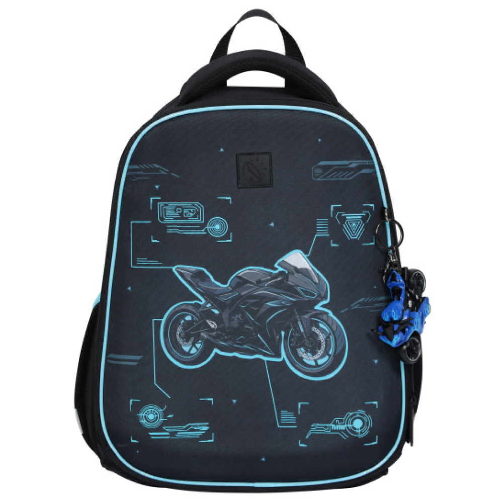 Ранец "First Sport bike", черный, синий