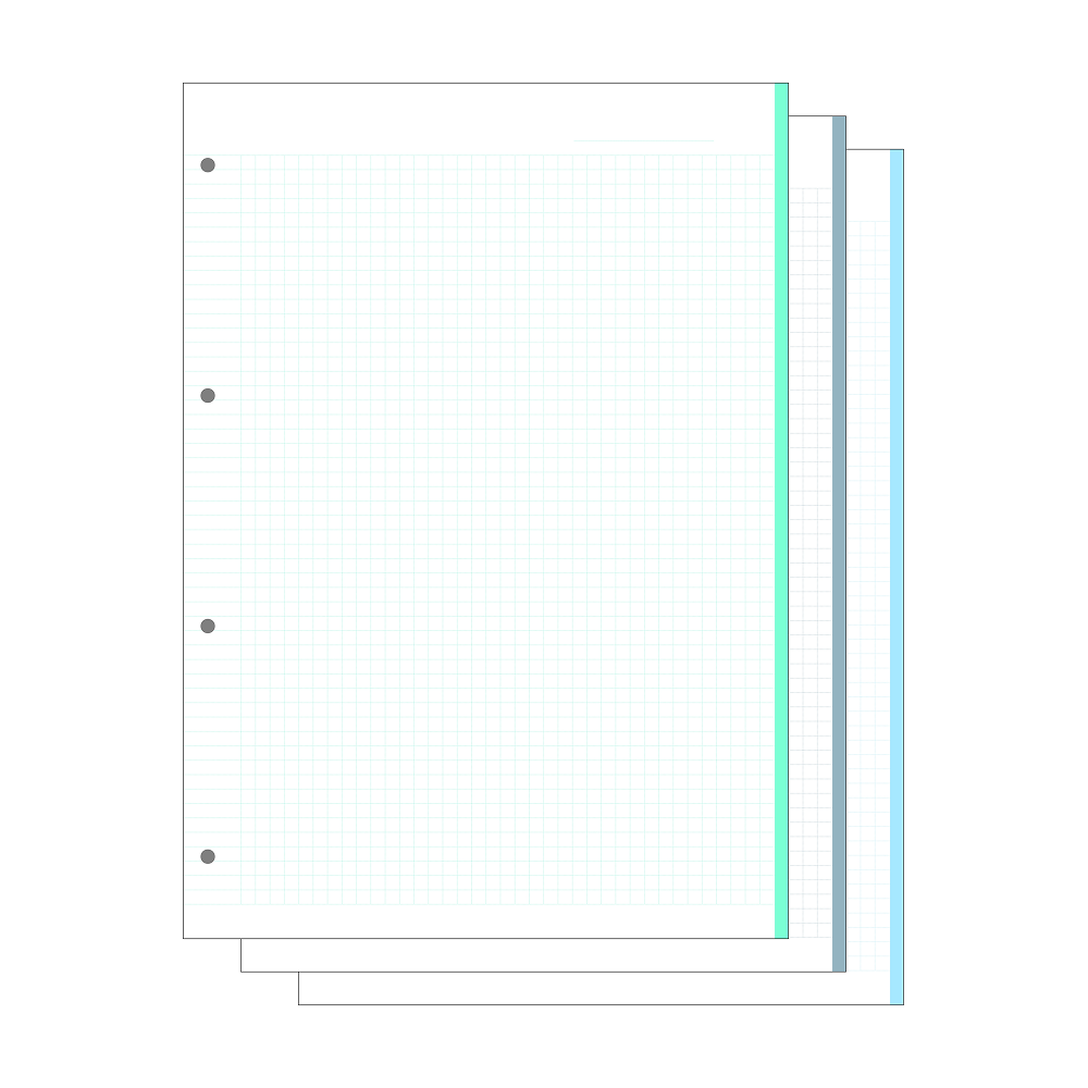 Сменный блок для тетради на кольцах "Цветной", A4, 100 листов, клетка 