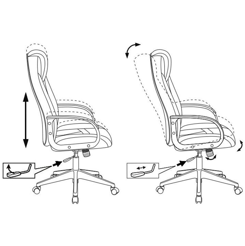 Кресло игровое Бюрократ "Zombie 8", экокожа, пластик, черный - 5