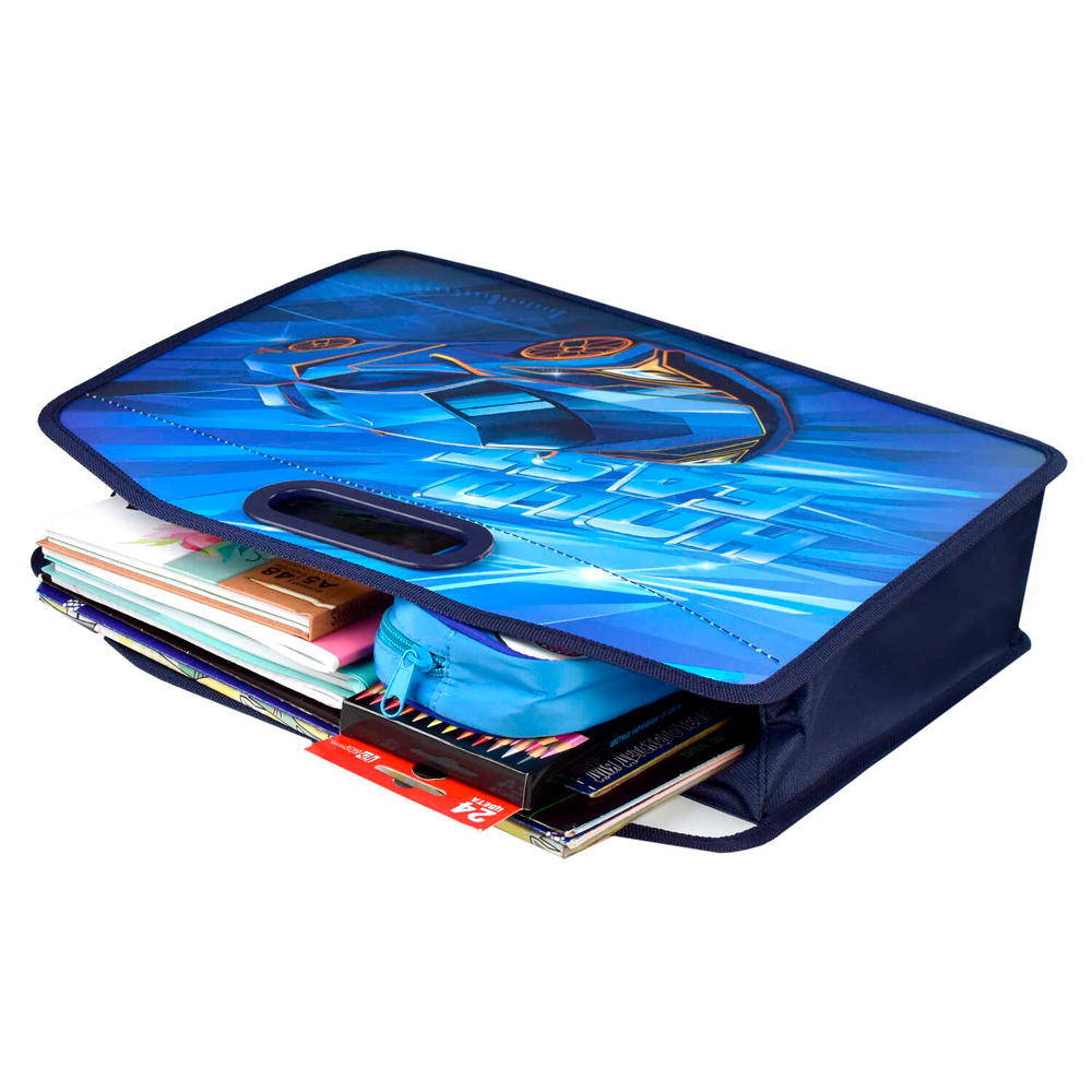 Папка для тетрадей "Мегаскорость", А4, на молнии, пластик, голубой - 3