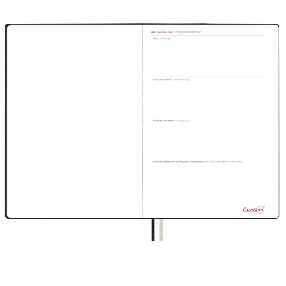 Еженедельник датированный "Тиволи Делавэ черный", А4, 160 страниц, черный, 2026 - 6