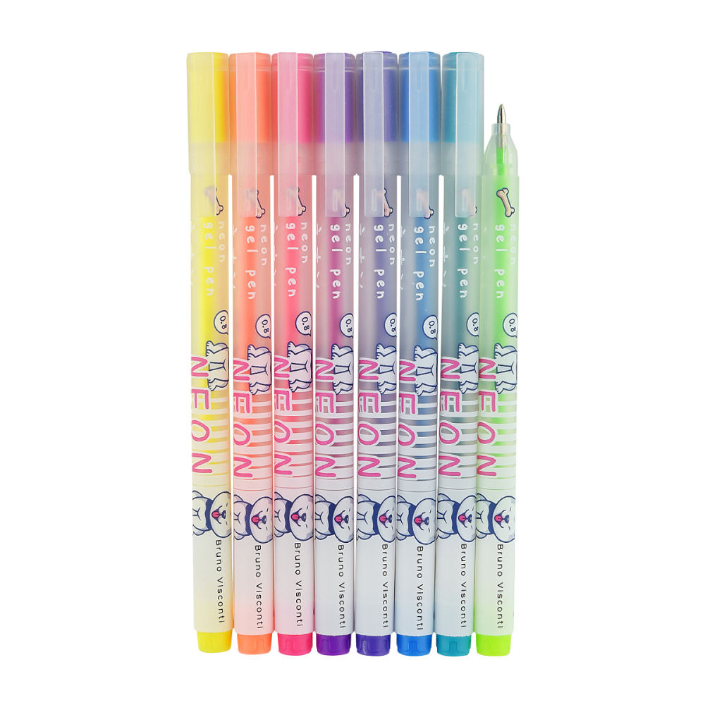 Набор гелевых ручек "Neon. Kawaii Animals", 8 шт, разноцветный - 3