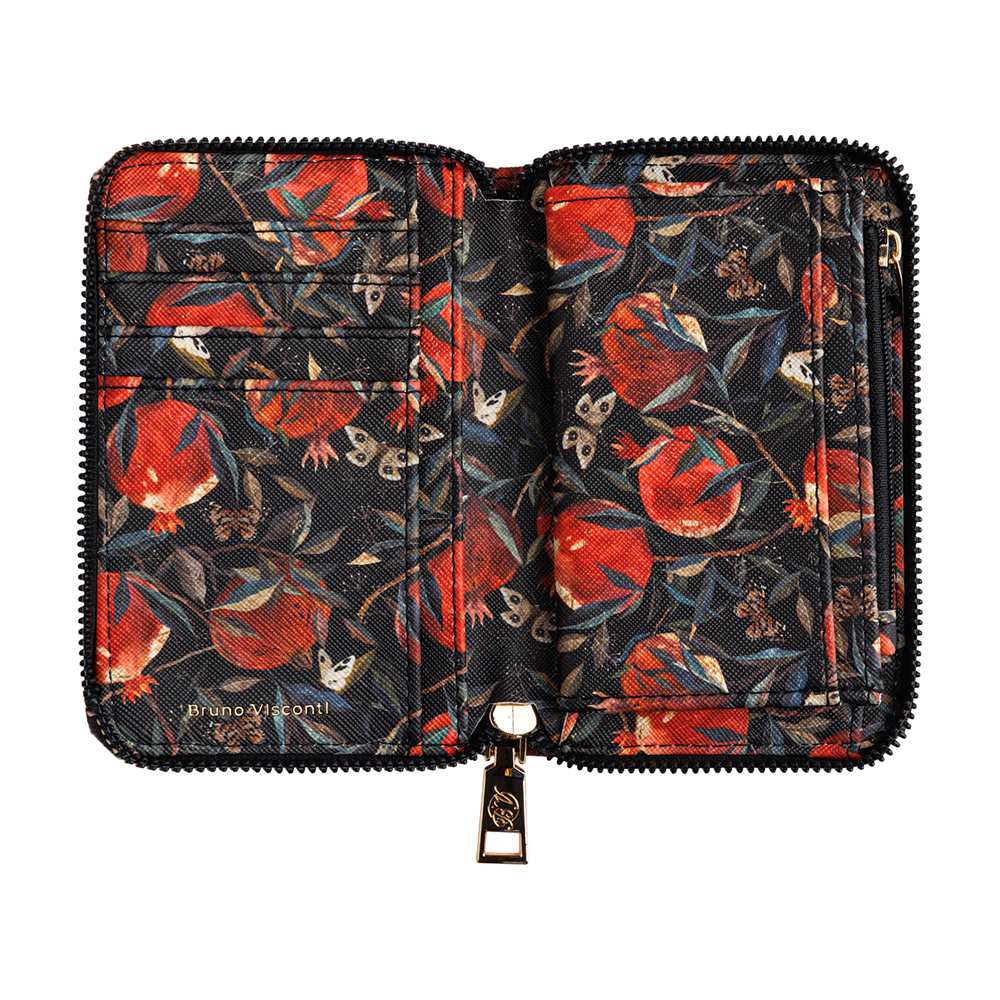 Кошелек "Flora. Гранат", черный, красный