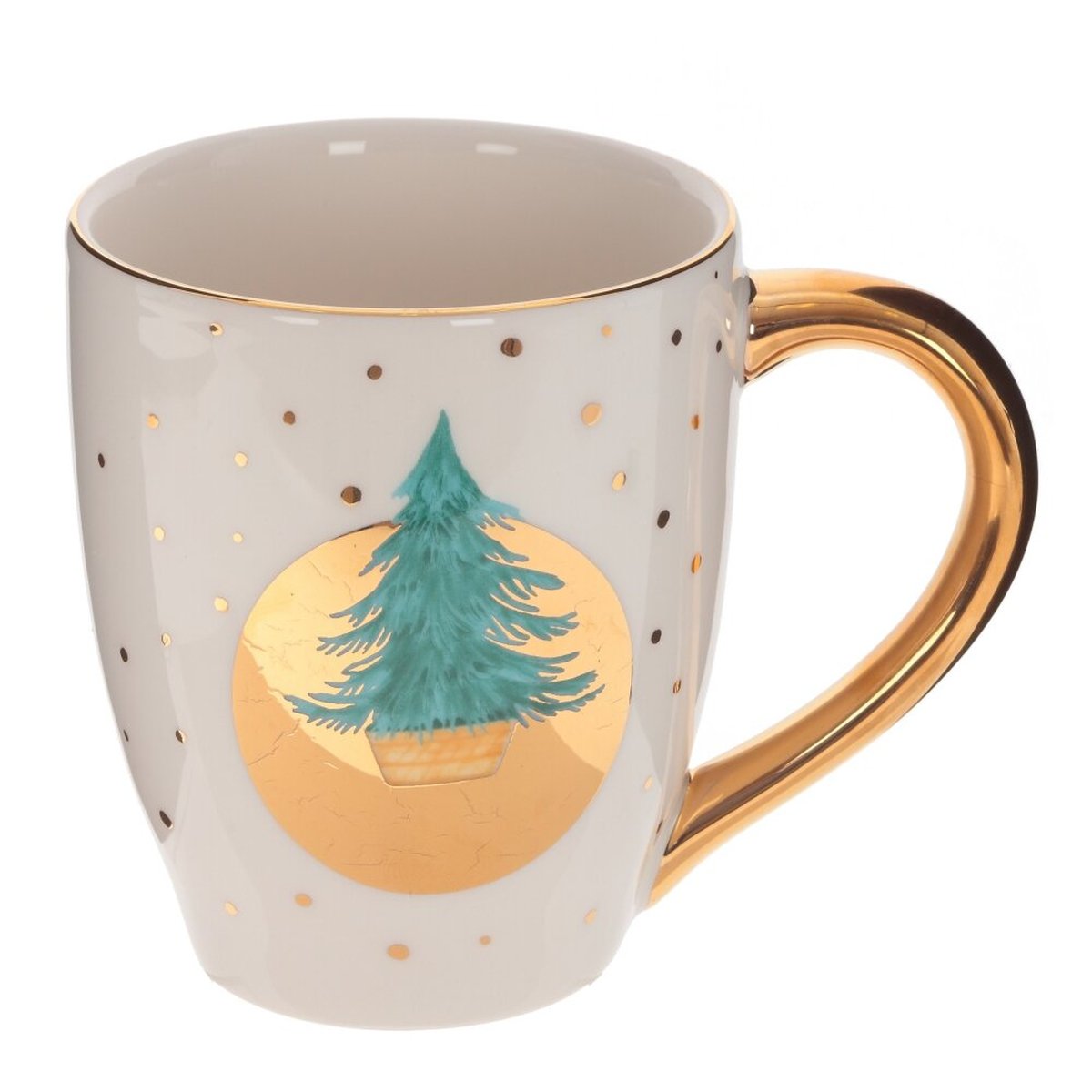 Кружка керамическая "794325", 450 мл, серый, золотой