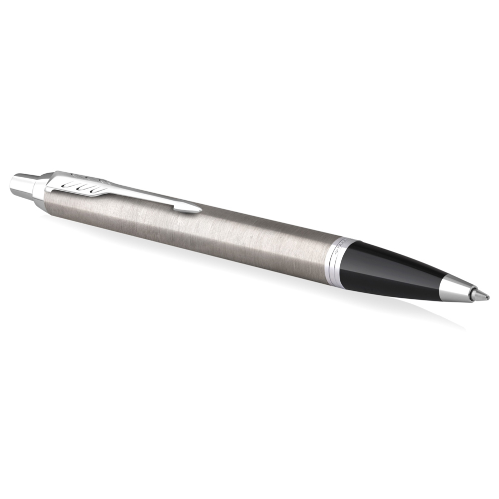 Ручка шариковая автоматическая "IM Essential Brushed Metal CT", 1.0 мм, черный, серебристый, стерж. синий