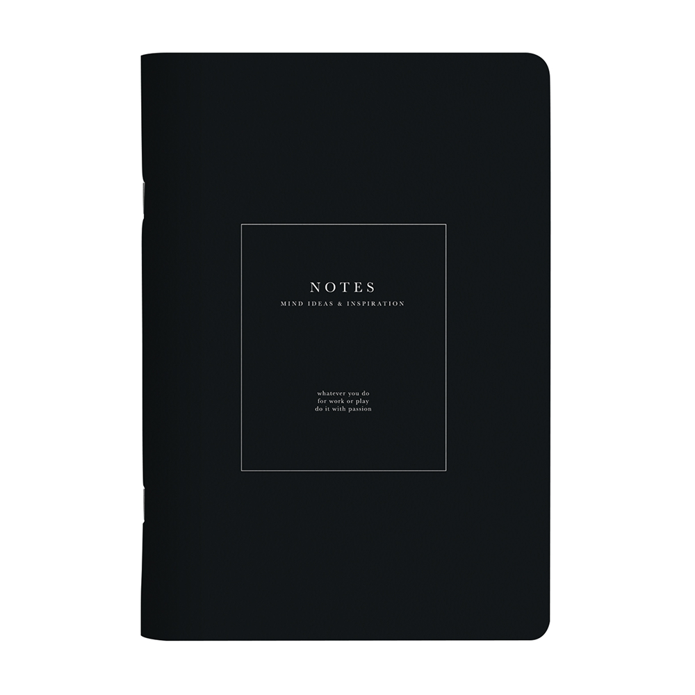 Тетрадь "Notes", A5, 48 листов, клетка, скоба сбоку, черный