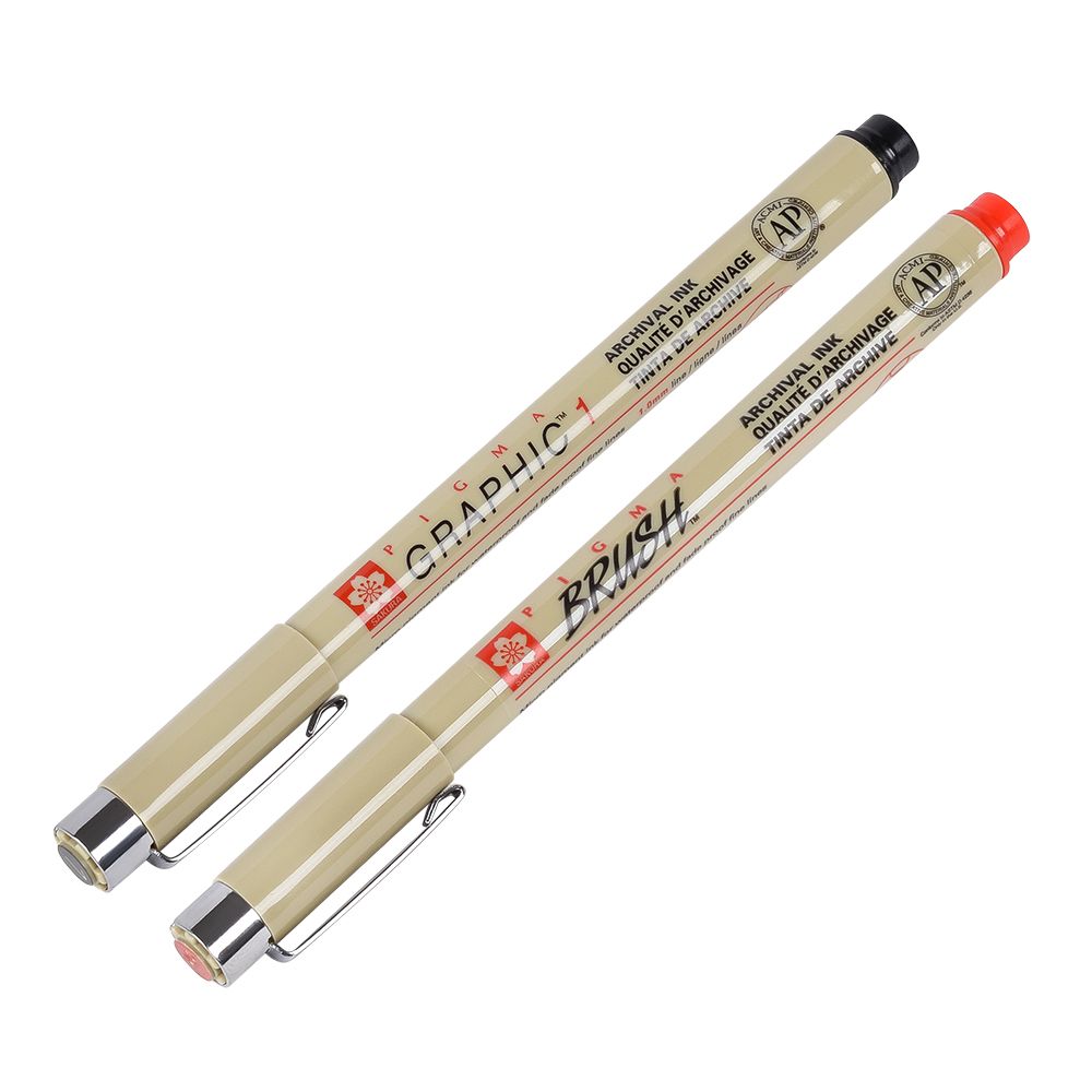 Ручка капиллярная "Pigma Brush", 0,25 мм, красный - 3