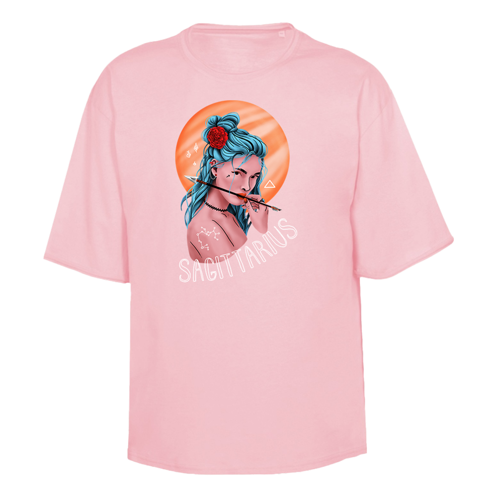 Футболка унисекс "Стрелец", розовый, M-L