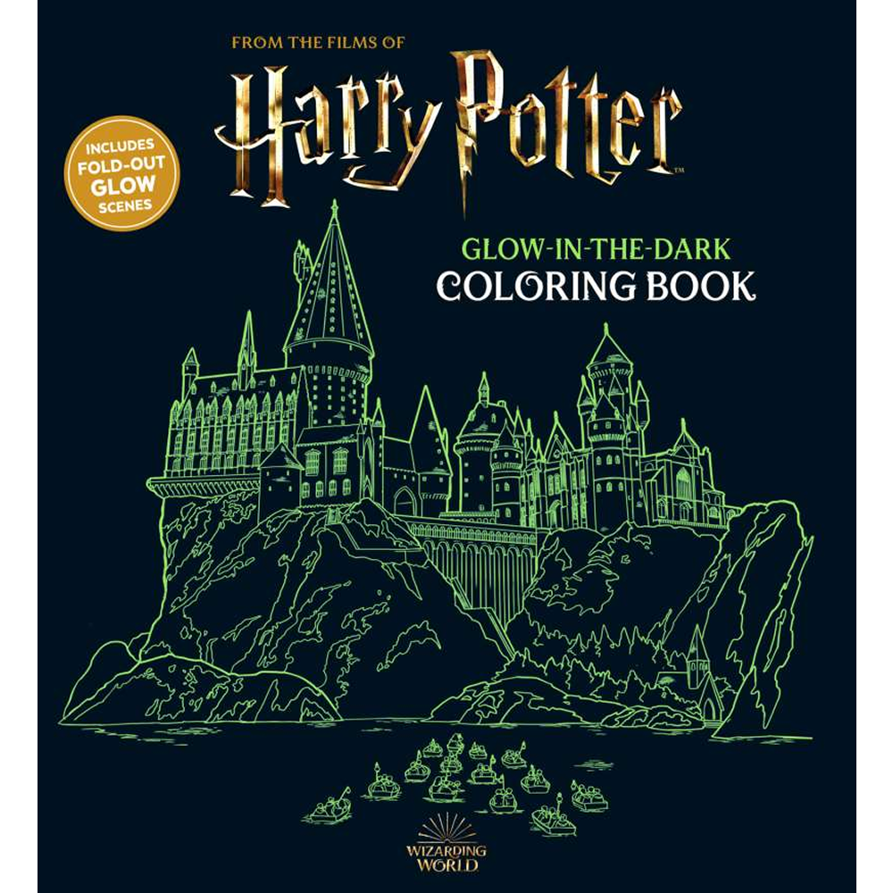 Раскраска на английском языке "Harry Potter. Glow in the Dark Coloring Book" 