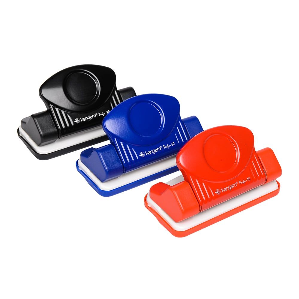 Дырокол Kangaro "Perfo-10", 10 листов, черный