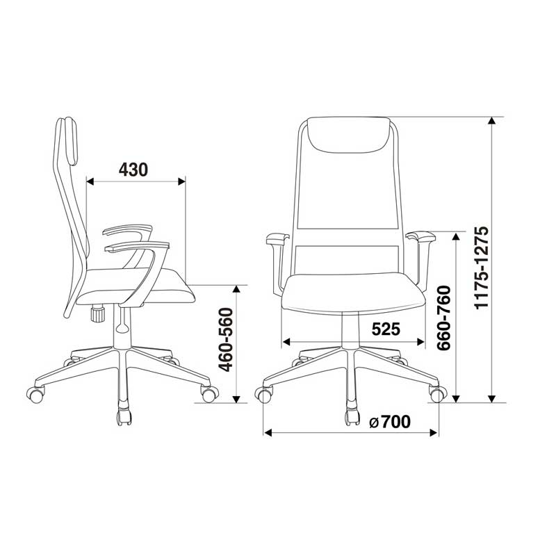 Кресло для руководителя "Бюрократ KB-8/DG", ткань, черный - 5