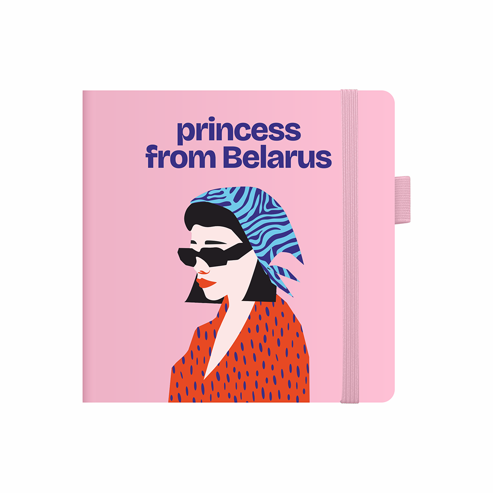 Скетчбук "Princess from Belarus", 12х12 см, 140 г/м2, 80 листов, розовый