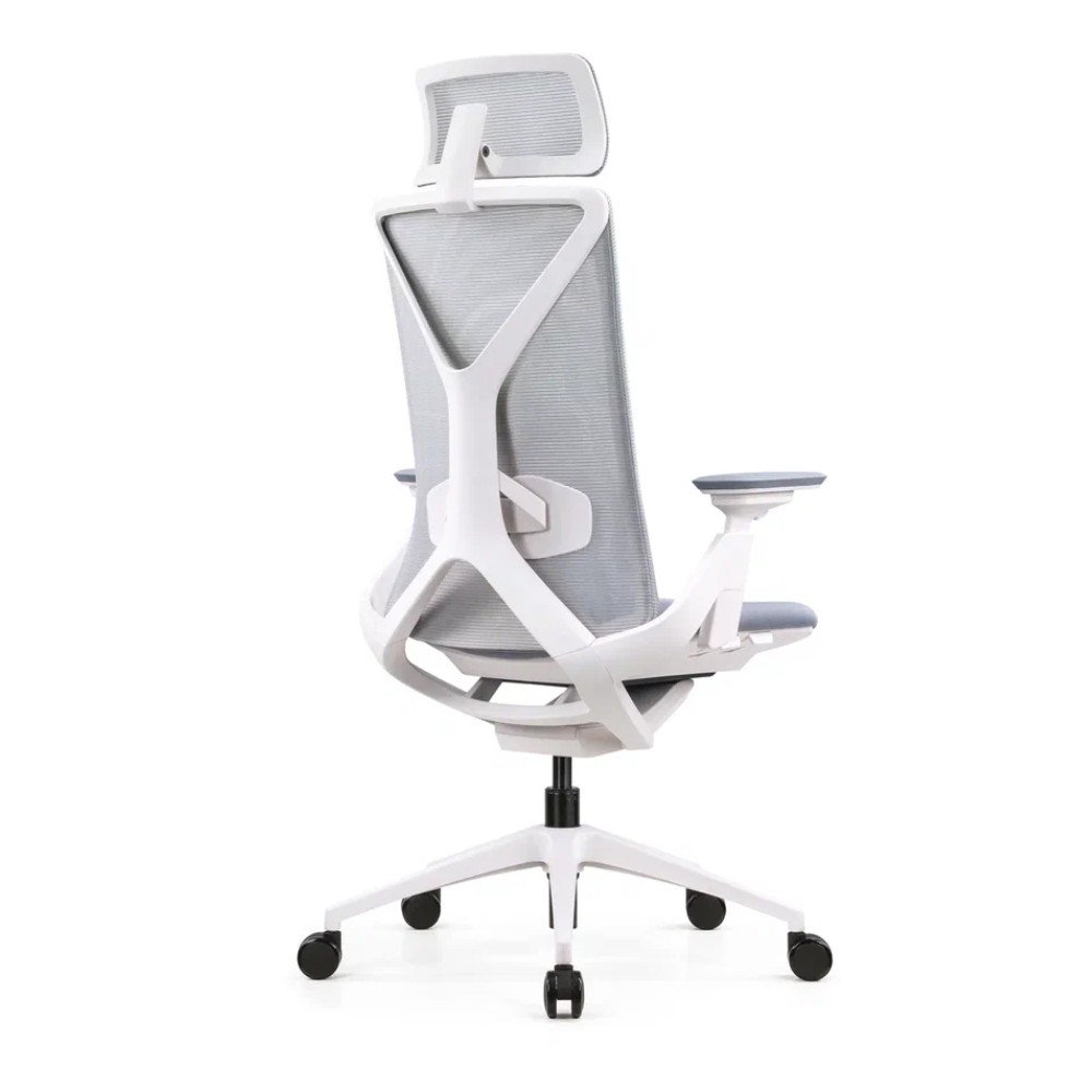 Кресло для руководителя SitZone E-YR-001A-P1-WH сетка/ткань, серый - 4