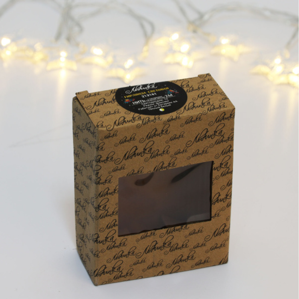 Гирлянда электрическая LED "Нить" с насадками "Ажурная звезда" 2 м, тепло-белый