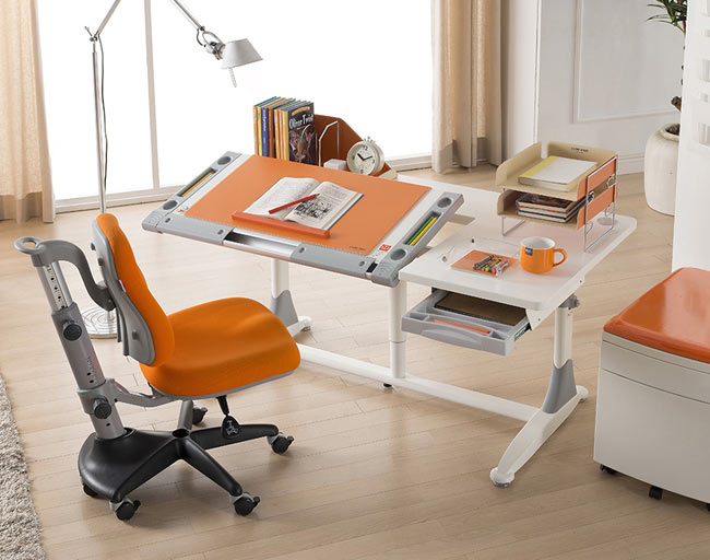 Стол Comf-Pro King Desk, 1400х765х(530-770) мм, белый, зеленый - 7