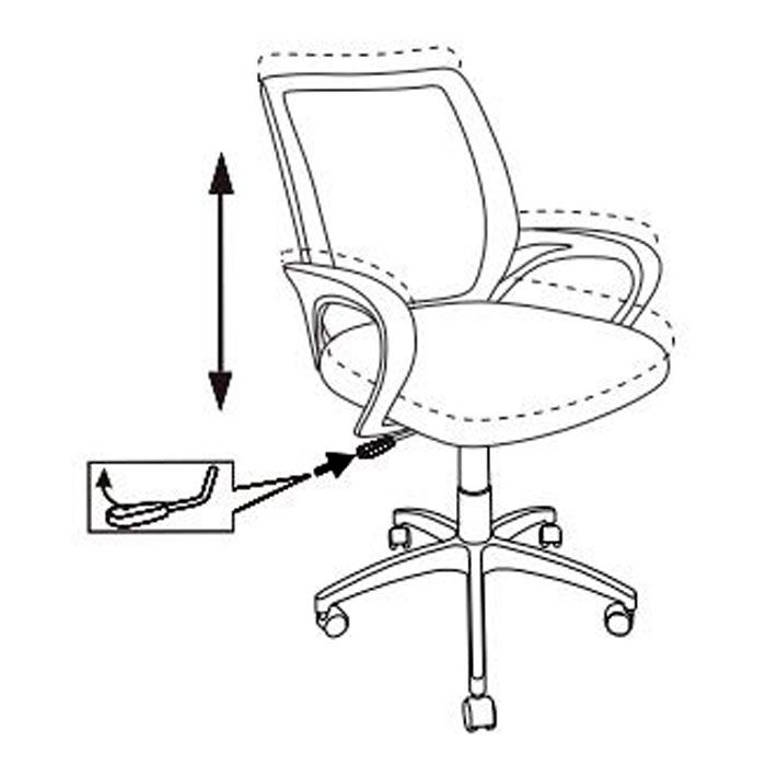 Кресло для персонала Бюрократ "CH-695NLT", ткань, пластик, темно-серый, черный - 6